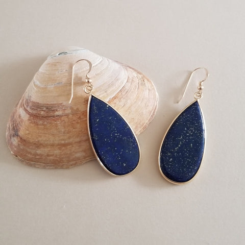 Long Lapis Lazuli Teardrop Earrings, Timeless Statement Earrings, Dangle Drop Earrings