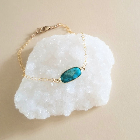 Gold Turquoise Bracelet, Minimalist Jewelry for Women