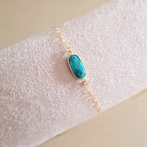 Gold Turquoise Bracelet, Minimalist Jewelry for Women