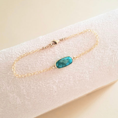 Dainty Gold Turquoise Bracelet, Minimalist Jewelry for Women, Gift for Her