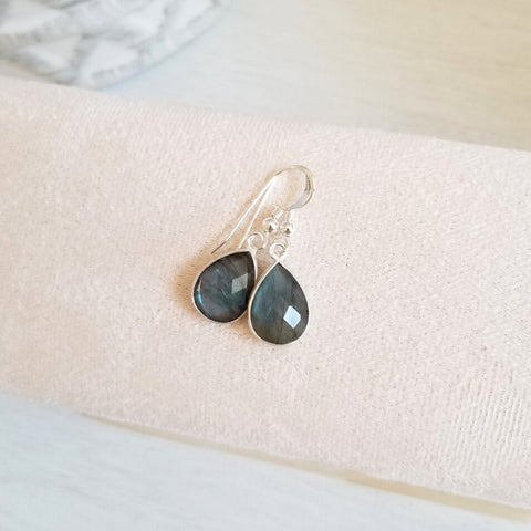 Labradorite Teardrop Earrings, Bridesmaid Earrings, Gift for Her
