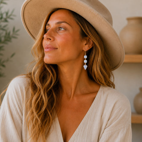 Long Gold Moonstone Earrings, Gemstone Statement Earrings, Moonstone Jewelry, Stone Dangles