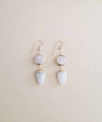 Moonstone Earrings, Natural Moonstone Dangle Stone Earrings, Gift for Her