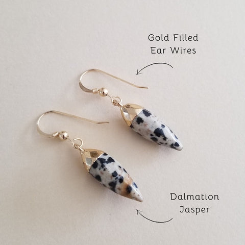 One of a Kind Dalmation Jasper Earrings