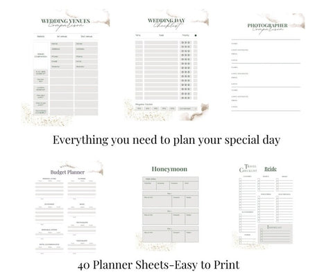 Wedding Planner, Instant Digital Download Printable Wedding Planner