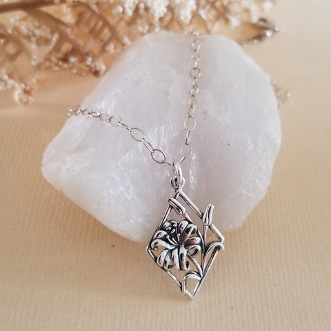 Sterling Silver Lily Pendant Necklace