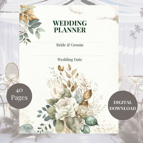Wedding Planner, Instant Digital Download Printable Wedding Planner