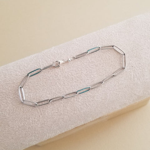 Stainless Steel Paperclip Chain Bracelet, Hypoallergenic, Non Tarnish Waterproof Jewelry, Gift for Her