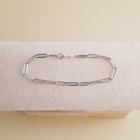 Stainless Steel Paperclip Chain Bracelet, Hypoallergenic, Non Tarnish Waterproof Jewelry
