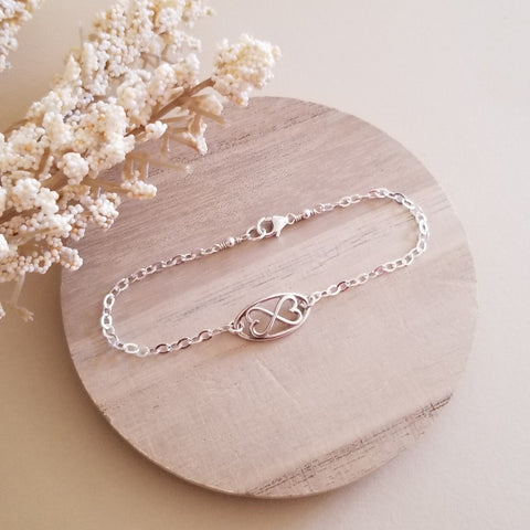 Dainty Sterling Silver Infinity Bracelet, Minimalist Everyday Jewelry, Symbol of Love, Friendship & Connection
