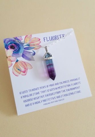 Fluorite Necklace, Banded Fluorite Pendant Necklace, Boho Stone Necklace, One of a Kind Gemstone Necklace, Gift for Her, Sterling Silver
