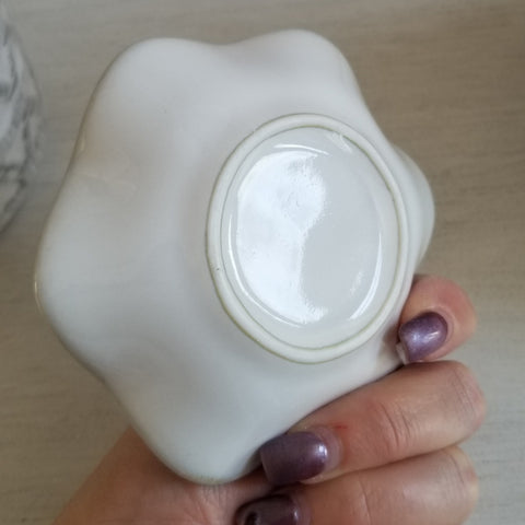 Ceramic Jewelry Dish, Floral Shaped Ring Dish