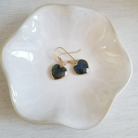 Ceramic Jewelry Dish, Floral Shaped Ring Dish