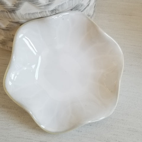 Ceramic Jewelry Dish, Floral Shaped Ring Dish, Mothers Day Gift Idea, Gift for Her
