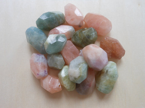 Dainty Gemstone Necklace, Morganite Necklace, Gem Nugget Necklace