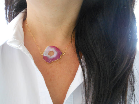 one of a kind geode necklace