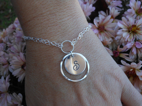 monogram bracelet, personalized gift, initial charm bracelet