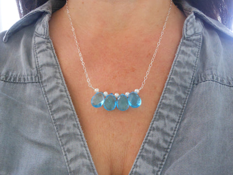swiss blue quartz necklace