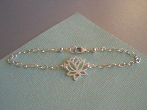 Lotus Flower Bracelet, Yoga Jewelry