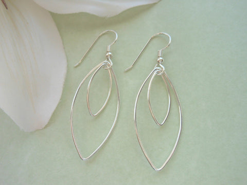 Sterling Silver Marquise Earrings
