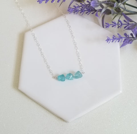 Apatite Necklace for Women, Layering Necklace