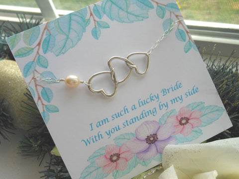 Bridesmaid Heart Bracelet, Bridal Party Gifts