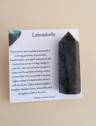 Labradorite Crystal Tower, Healing Crystal, Labradorite Wand, Palm Stone