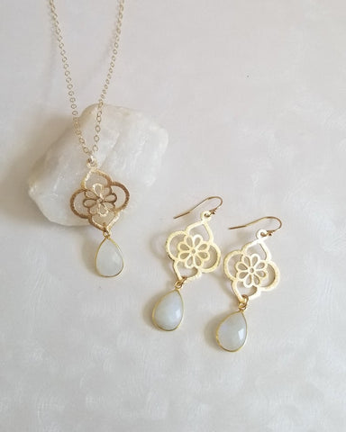 Gold Moonstone Jewelry, Wedding Jewelry Handmade in the USA