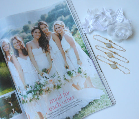 Bridesmaid Gift, Gold Moonstone Bracelet