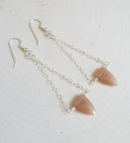 Bohemian gemstone earrings for her, Sunstone earrings