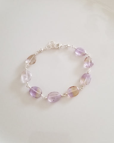 Chunky Ametrine Bracelet for Women, Healing Crystal Bracelet