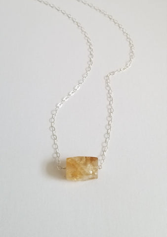 November Birthstone Necklace, Citrine Necklace for Her