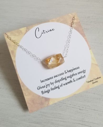 Stone of Joy Natural Citrine Crystal Necklace