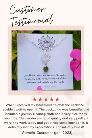 Gemstone Lotus Flower Pendant Necklace