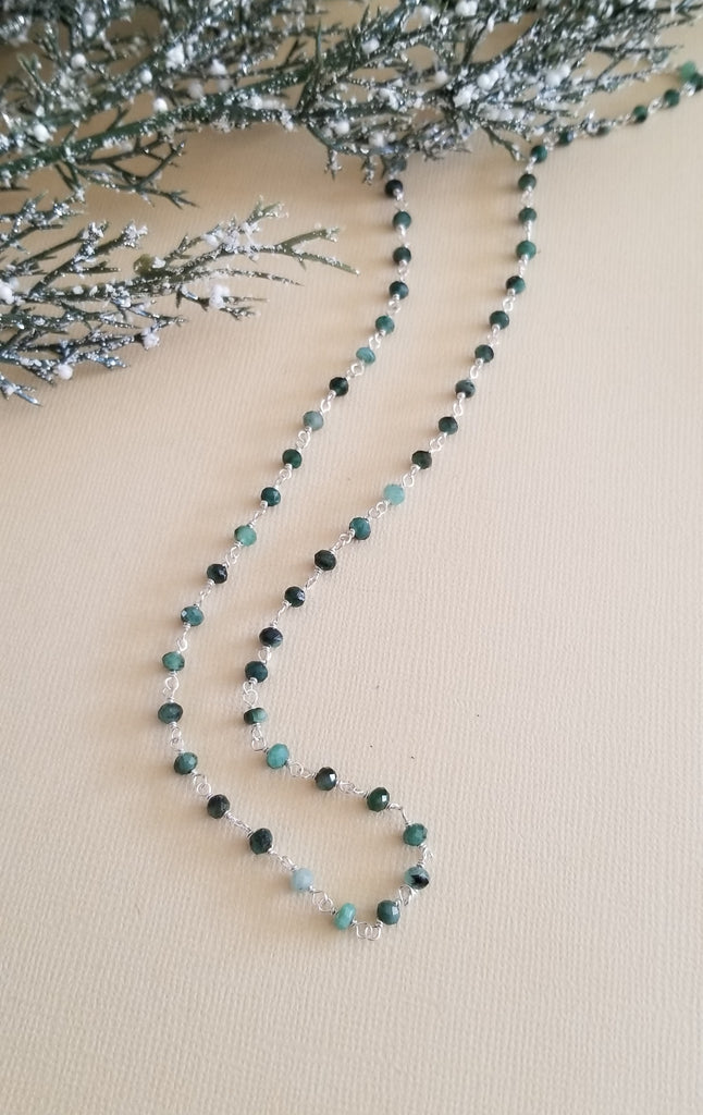Dainty Raw Emerald Choker Necklace, Rosary Chain – Fabulous Creations  Jewelry