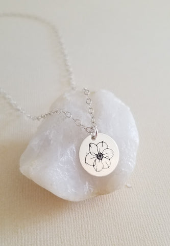 December Birth Flower Necklace, Narcissus Flower Necklace