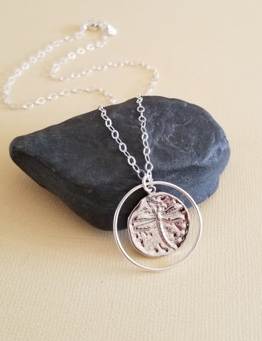 Silver Dragonfly Pendant Necklace