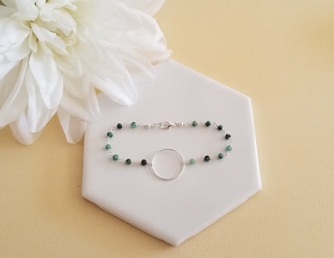 Raw Emerald Eternity Bracelet