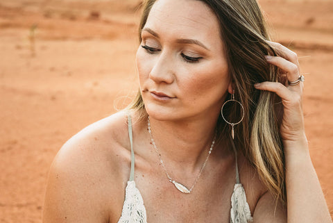 Sterling Silver Feather Earrings, Bohemian Hoops