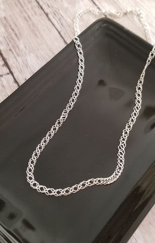 Fancy Sterling Silver Chain Link Necklace