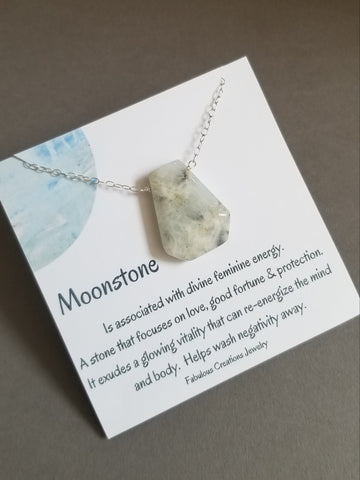 Feminine energy stone necklace, Moonstone necklace for women