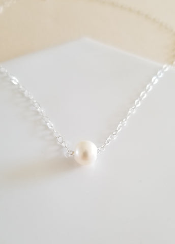 Dainty Pearl Necklace for Mom, Mother's Day Gift