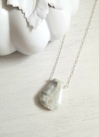 Natural Moonstone Pendant Necklace, Sterling Silver or Gold