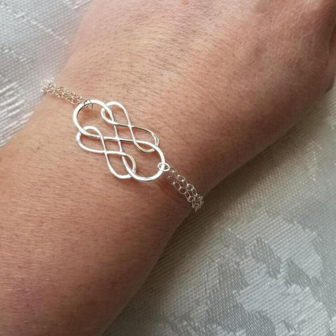Sterling Silver Infinity Bracelet, Gift for Mom
