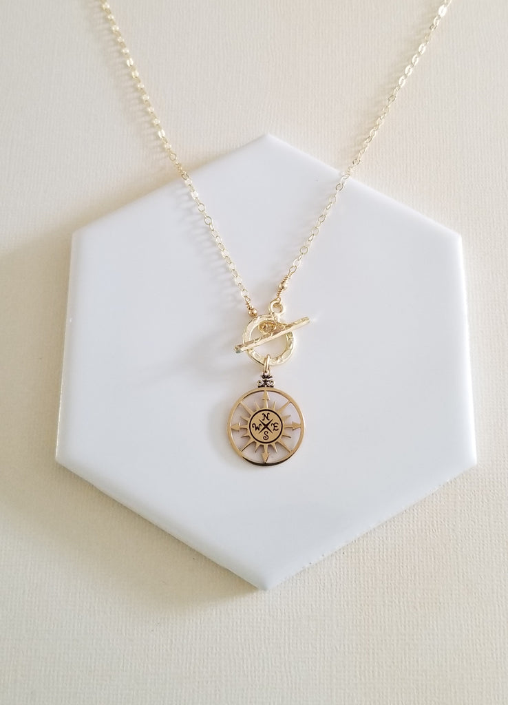 9ct Gold Personalised Wanderlust Compass Pendant Necklace – Wild Fawn  Jewellery