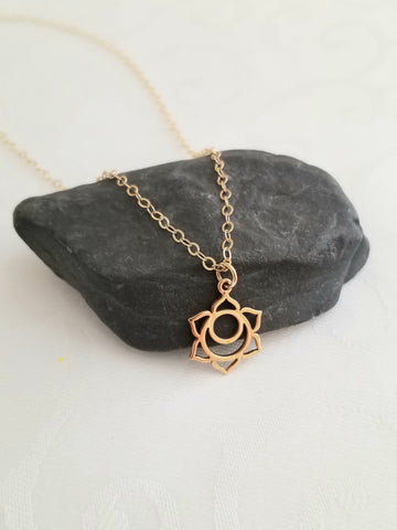 Sacral Chakra Necklace, Chakra Jewelry, Dainty Gold Chain Necklace