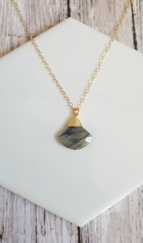 Gold Labradorite Necklace for Women, Gift for Her, Handmade Jewelry