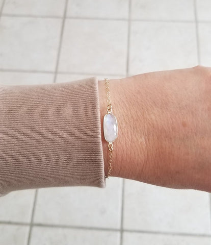 Gold Labradorite Bracelet, Dainty Gold Bracelet