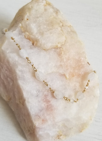 Gold Moonstone Bracelet for Women