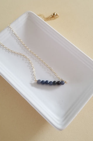 Sapphire Bar Necklace, Gift for Sister, Sister Necklace